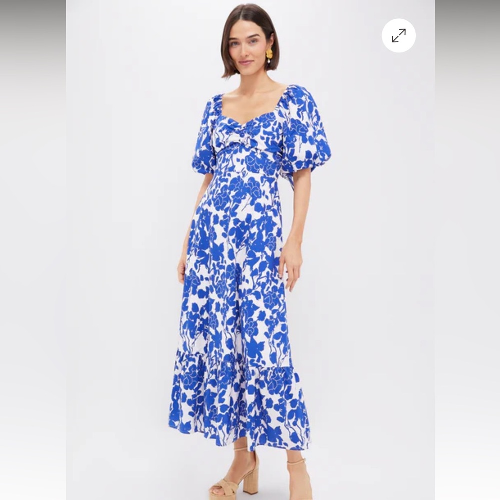 Tuckernuck Hyacinth House Blue Floral Seaport Midi Dress